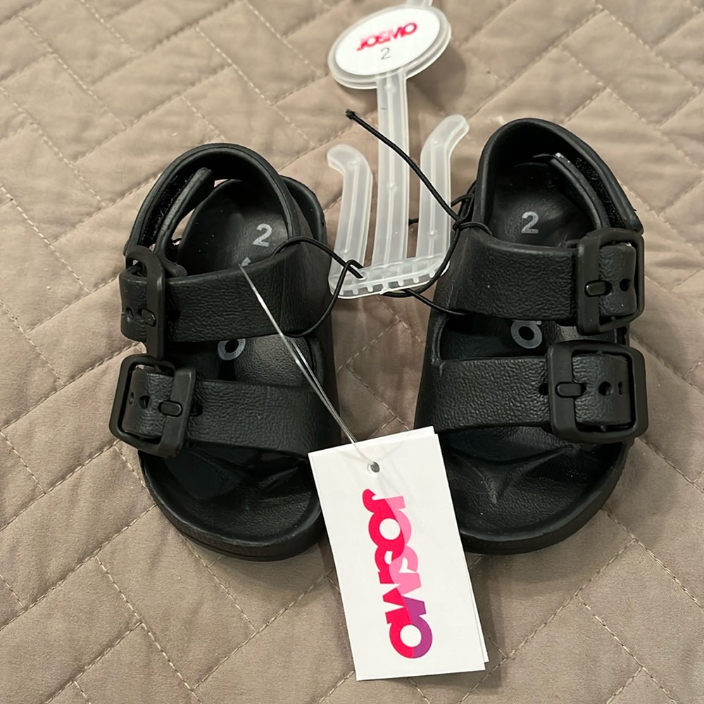 Josmo Baby Double Buckle Sandal / Black/ Size 2 Infant/ NWT